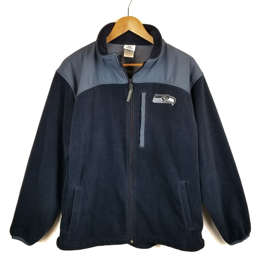 Seattle Seahawks NFL Team Apparel Men's Fleece Zip Front Jacket Size Large